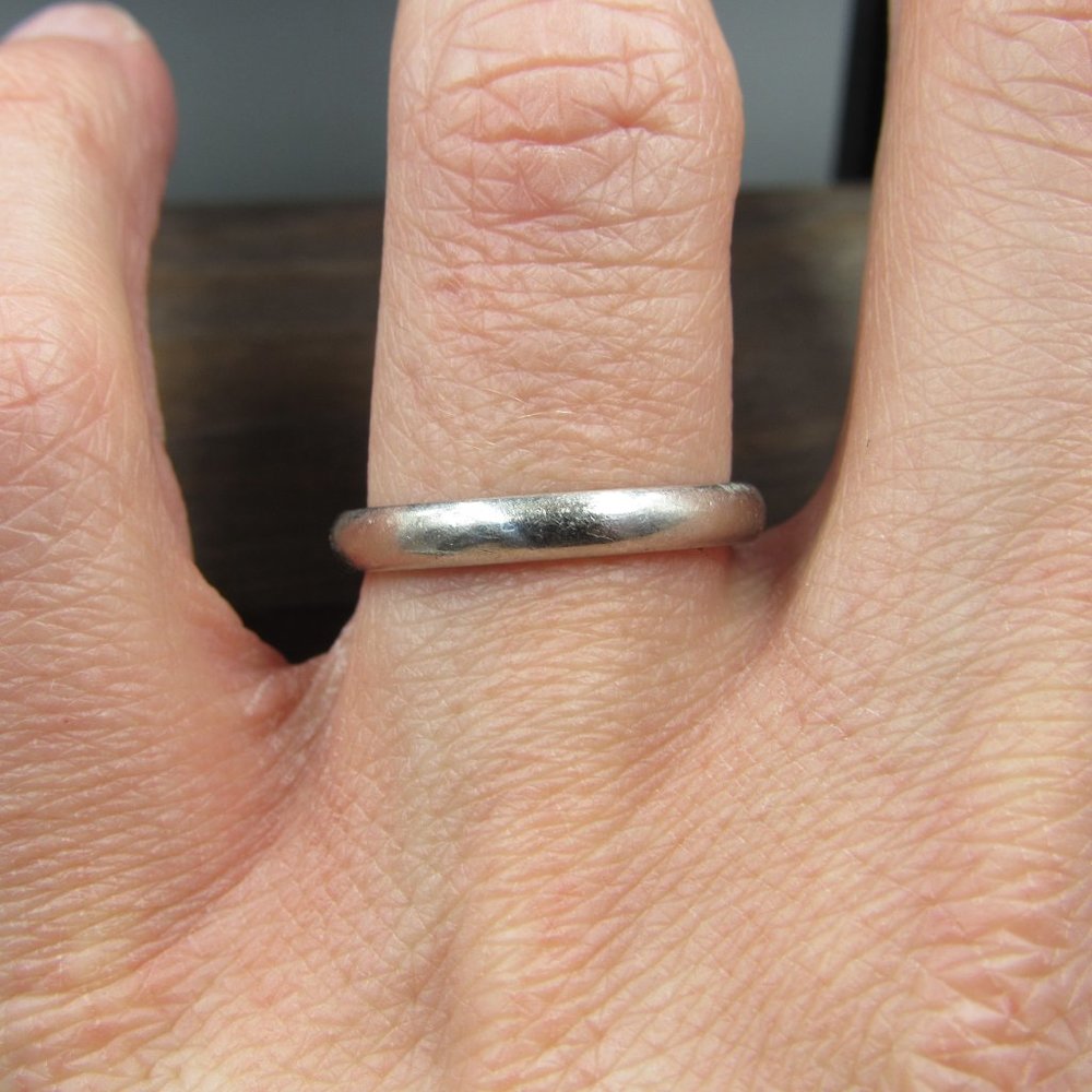 Size 7.25 950 Platinum Custom 3mm Tiffany & Co Plain Band Ring Vintage - Picture 2 of 8